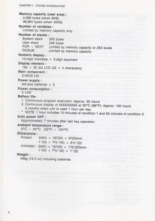 Casio pb 1000 technical reference