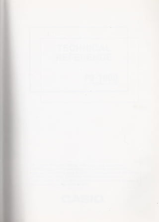 Casio pb 1000 technical reference