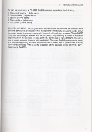 Casio pb 1000 technical reference