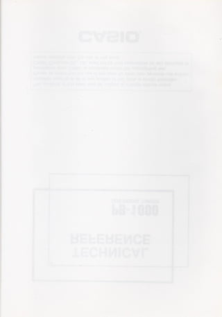 Casio pb 1000 technical reference