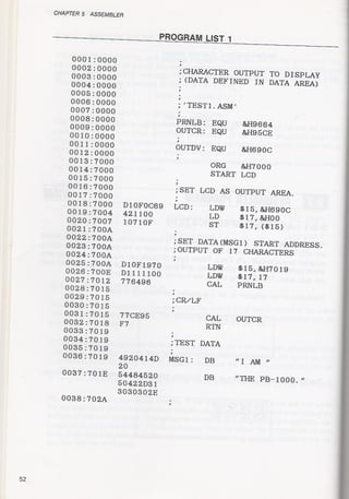 Casio pb 1000 technical reference