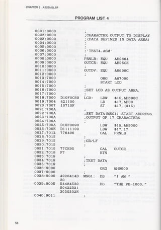 Casio pb 1000 technical reference