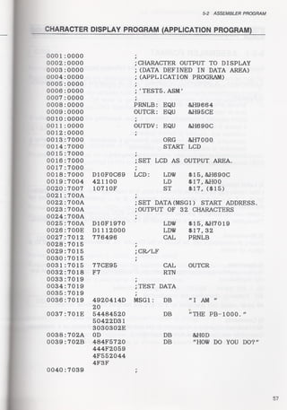 Casio pb 1000 technical reference