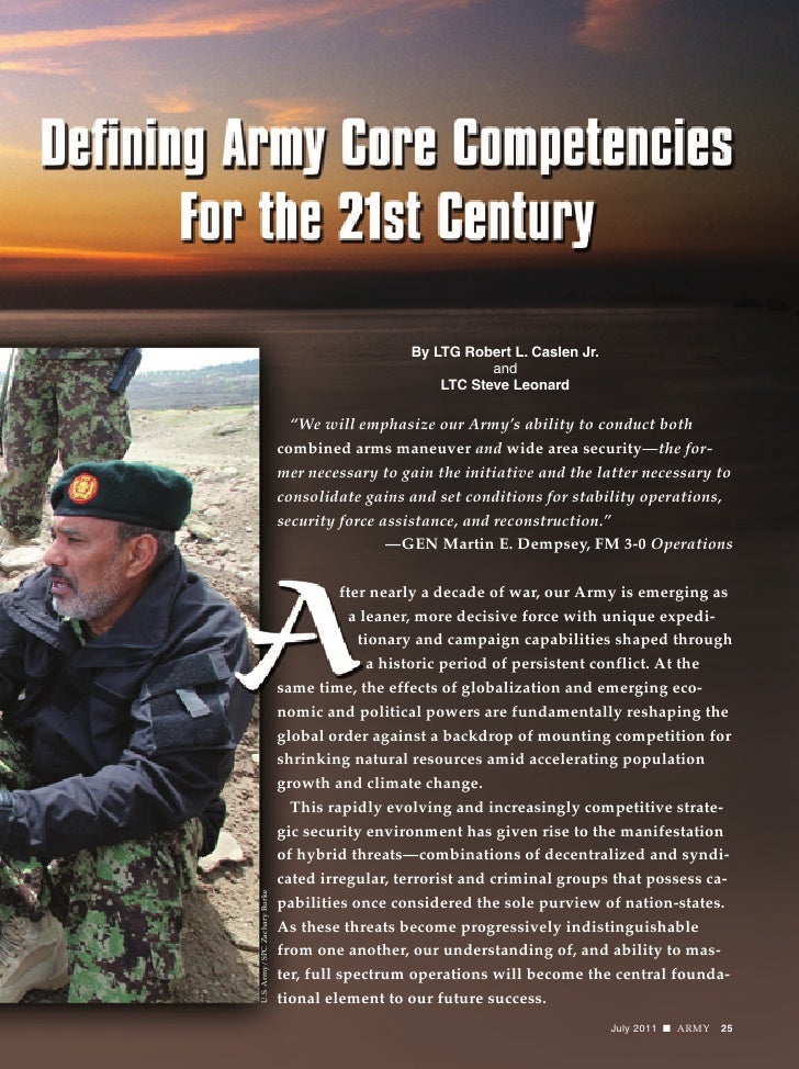 Beyond the Horizon Defining Army Core Competencies for the 21st Cent…