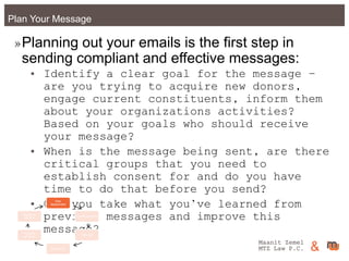 Maanit Zemel
MTZ Law P.C. &Plan Your Message
»Planning out your emails is the first step in
sending compliant and effectiv...