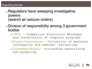 Maanit Zemel
MTZ Law P.C. &Regulating Bodies
»Regulators have sweeping investigative
powers
(search an seizure orders)
»Di...