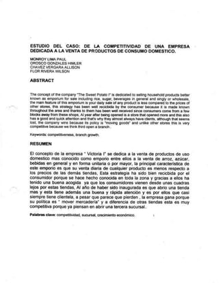 ESTUDIO DE CASO: COMPETITIVIDAD DE UNA EMPRESA DEDICADA A LA VENTA DE PRODUCTOS DE CONSUMO DOMESTICO - 2014