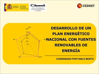 DESARROLLO DE UN PLAN ENERGÉTICO NACIONAL CON FUENTES RENOVABLES  DE  ENERGÍA COORDINADO POR PABLO MOSTO 