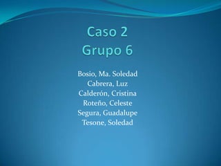 Bosio, Ma. Soledad
   Cabrera, Luz
Calderón, Cristina
 Roteño, Celeste
Segura, Guadalupe
 Tesone, Soledad
 