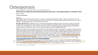 Osteoporosis
 