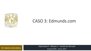 CASO 3: Edmunds.com
Dr. Salvino Somellera
Diplomado PI – Módulo 2 – Estudio de Mercado
Grupo 6703 - Junio, 2017
 