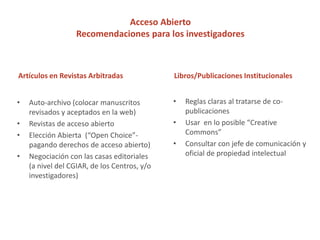 Caso 4: Acceso abierto y derechos de autor 
