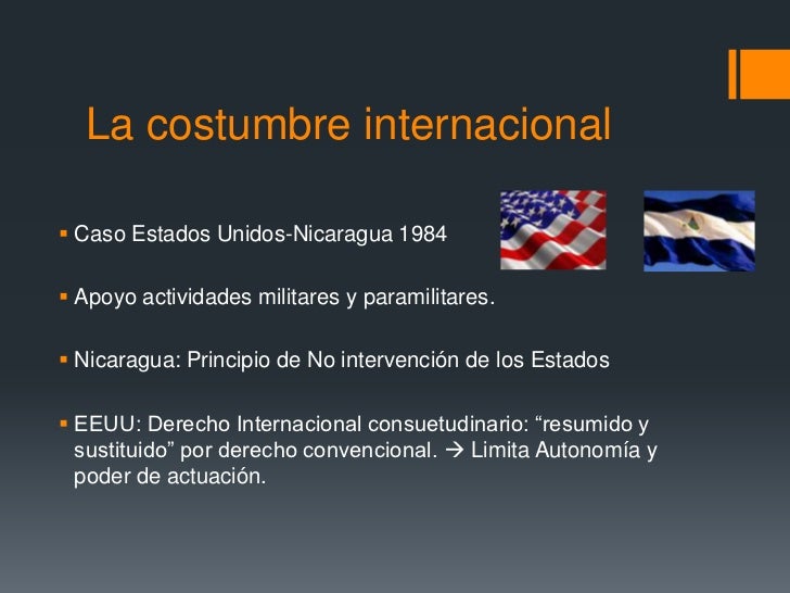 Ejemplo De Costumbre En Derecho Internacional Publico