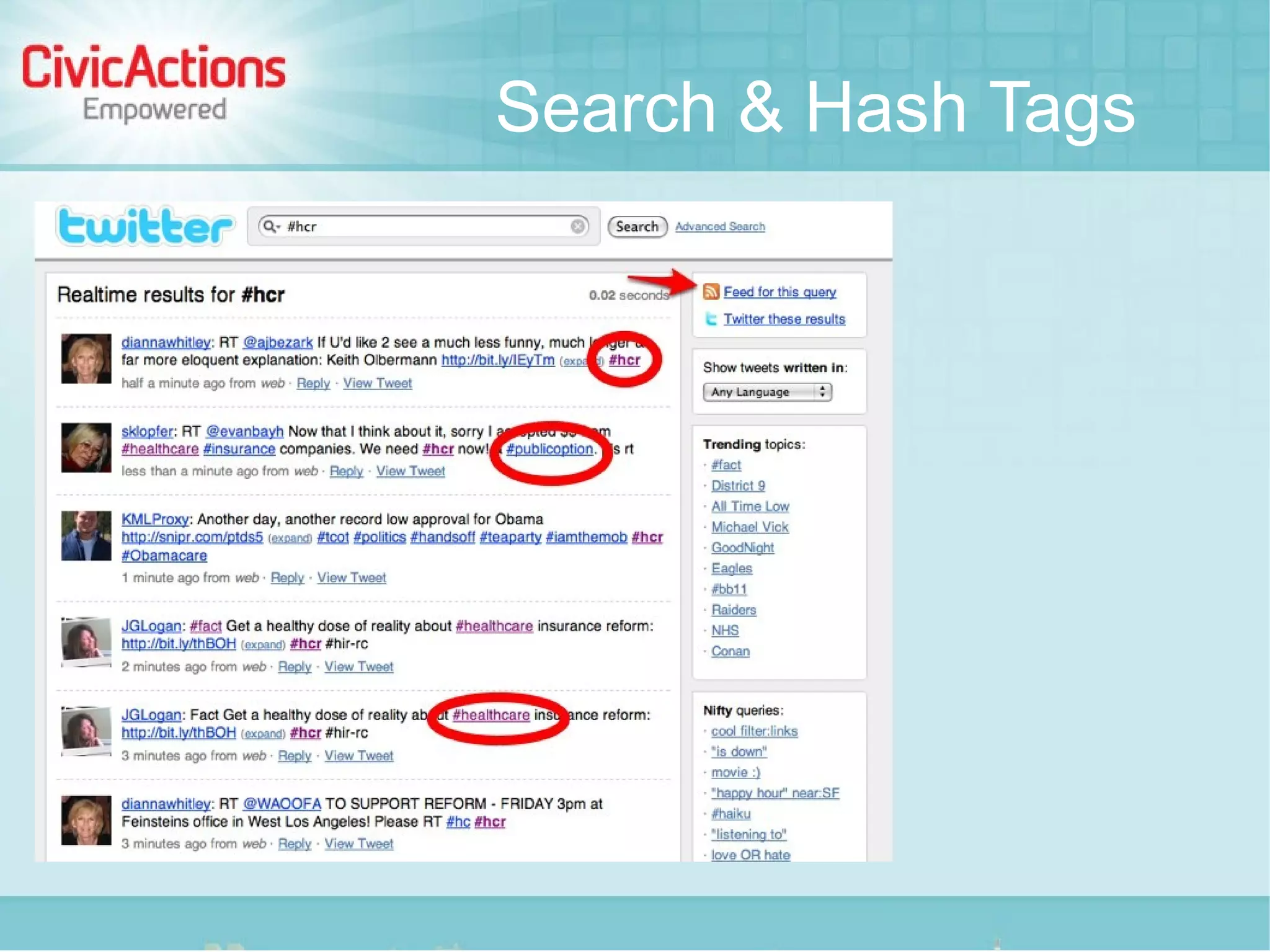 Search & Hash Tags
 