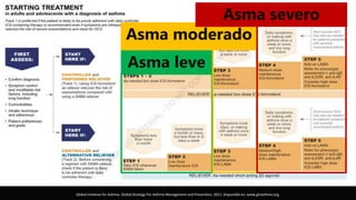 Global Initiative for Asthma. Global Strategy For Asthma Management and Prevention, 2021. Disponible en: www.ginasthma.org
Asma leve
Asma moderado
Asma severo
 