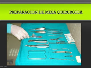 PREPARACION DE MESA QUIRURGICA
 
