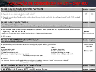 AVALIAÇÃO DE CONSCIÊNCIA NA UTI – CAM-ICU
 