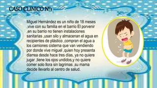 CASO CLINICO N°1
Miguel Hernández es un niño de 18 meses
,vive con su familia en el barrio El porvenir
,en su barrio no ti...