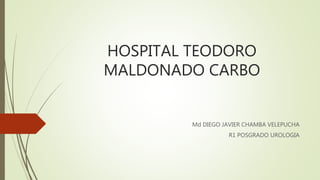 HOSPITAL TEODORO
MALDONADO CARBO
Md DIEGO JAVIER CHAMBA VELEPUCHA
R1 POSGRADO UROLOGIA
 