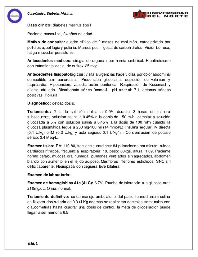 Caso clinico Diabetes Mellitus tipo 1 Caso clinico Diabetes Mellitus tipo 1