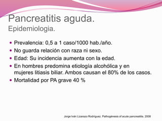pancreatitis aguda + caso clinico