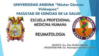 UNIVERSIDAD ANDINA “Néstor Cáceres
Velásquez”
FACULTAD DE CIENCIAS DE LA SALUD
 