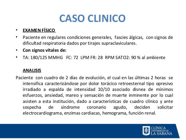 Caso clinicoterapéutico infarto agudo del miocardio