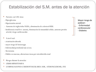 Estabilización del S.M. antes de la atención

     Paciente con S.M. tiene:
    - Hiperglicemia                          ...