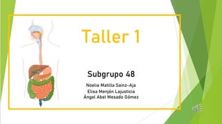 Taller 1
Subgrupo 48
Noelia Matilla Sainz-Aja
Elisa Menjón Lajusticia
Ángel Abel Mesado Gómez
 