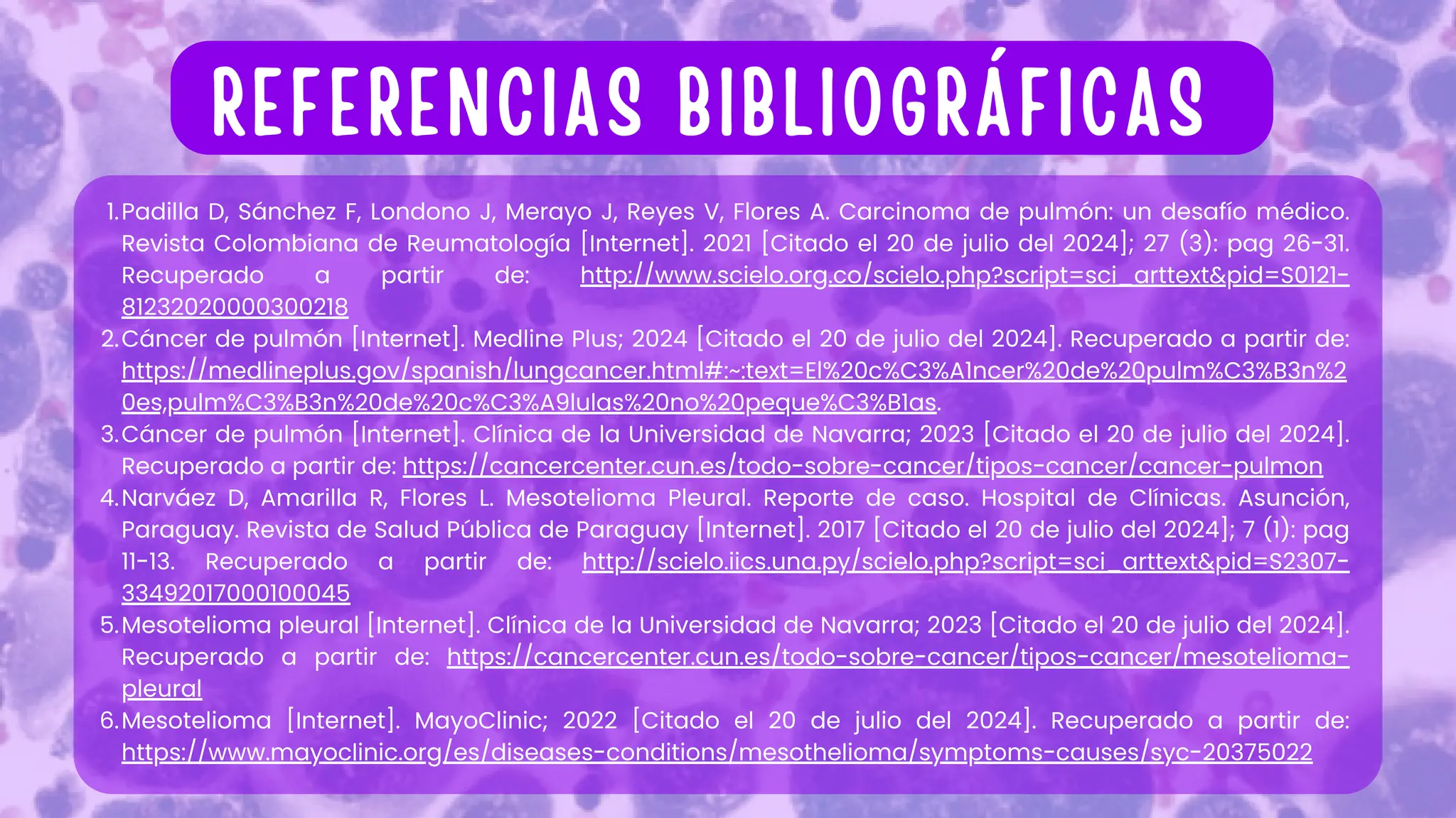 Casos clínicos. Carcinoma de pulmón y Mesotelioma | PDF