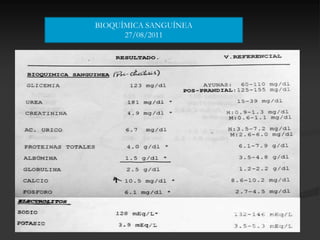 BIOQUÍMICA SANGUÍNEA
      27/08/2011
 