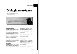 Caso clínico: disfagia neurógena 