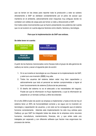 Caso de implementación de fracao y exito de sap | DOC