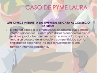 CASO DE PYME LAURA QUE OFRECE INTERNET A LAS EMPRESAS DE CARA AL COMERCIO EXTERIOR ,[object Object],[object Object]