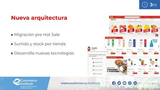 3m
Nueva arquitectura
● Migración pre Hot Sale
● Surtido y stock por tienda
● Desarrollo nuevas tecnologías
 