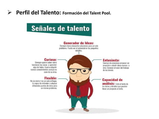  Perfil del Talento: Formación del Talent Pool.
 