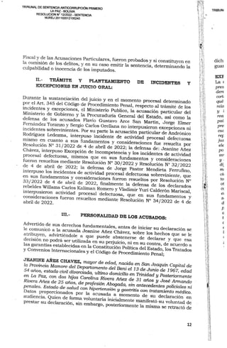 Sentencia contra Jeanine Añez