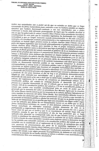 Sentencia contra Jeanine Añez