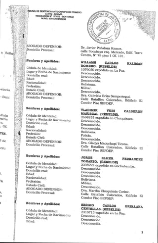 Sentencia contra Jeanine Añez