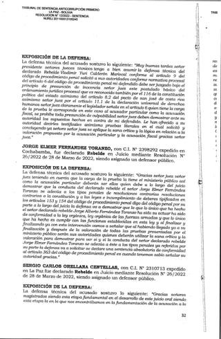 Sentencia contra Jeanine Añez