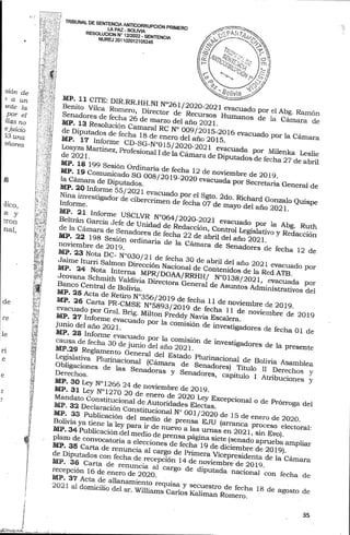 Sentencia contra Jeanine Añez