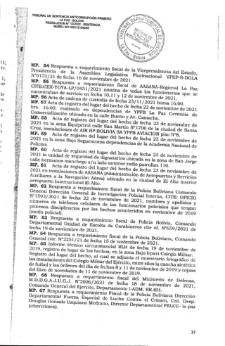 Sentencia contra Jeanine Añez