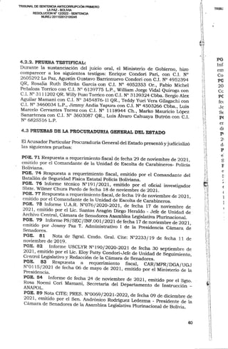 Sentencia contra Jeanine Añez
