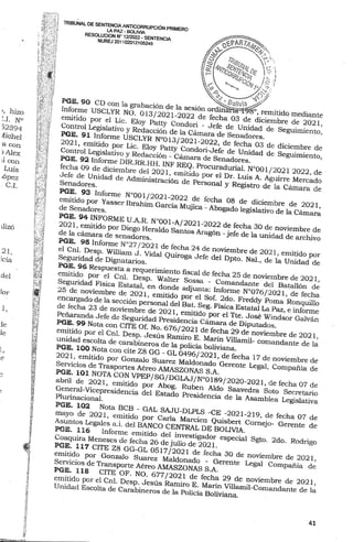 Sentencia contra Jeanine Añez