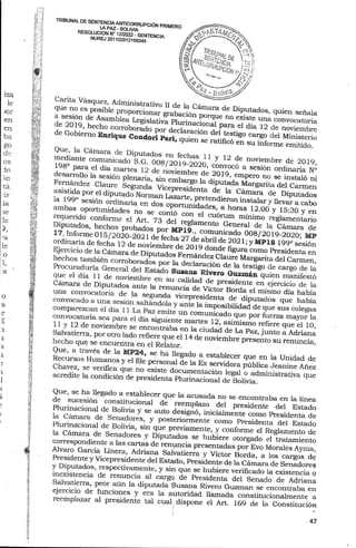 Sentencia contra Jeanine Añez