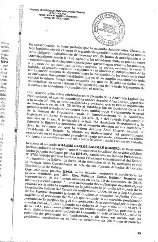 Sentencia contra Jeanine Añez