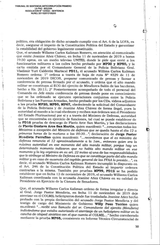 Sentencia contra Jeanine Añez