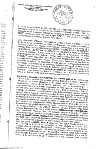 Sentencia contra Jeanine Añez