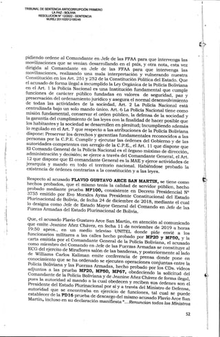 Sentencia contra Jeanine Añez