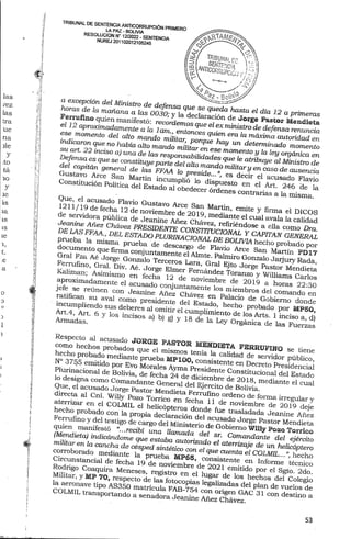 Sentencia contra Jeanine Añez